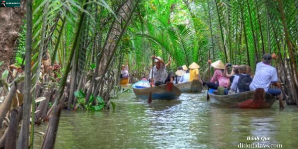 chèo thuyền quanh Cù Lao Long Trị - Cồn Bàng