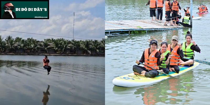rượt Cáp Zipline Qua Hồ, Lướt Ván - Chèo SUP Trên Hồ