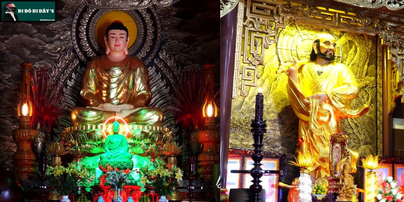 tượng Kim Thân Thích Ca Mâu Ni và tượng Tổ Sư Đạt Ma