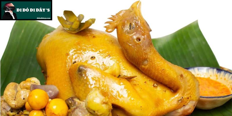 gà vườn luộc nước dừa