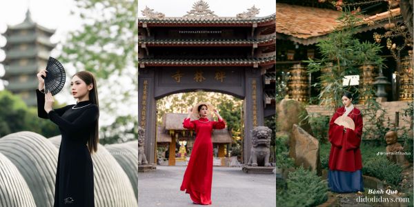 chụp ảnh Tết tại Chùa Gò Kén