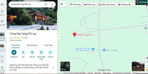 Cách Di Chuyển Đến Địa Tạng Phi Lai Tự