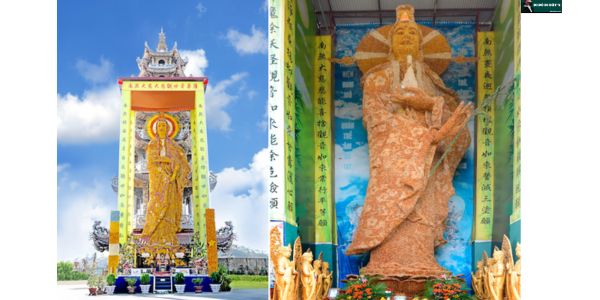 2. Tượng Phật Bà từ hàng trăm ngàn bông hoa bất tử